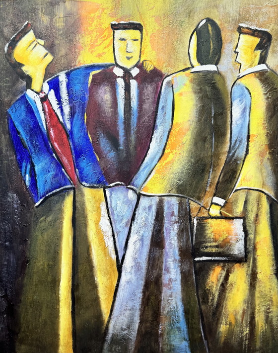 Image 1 of Set di 2 dipinti moderni - firmati B. W... - 55×65 cm