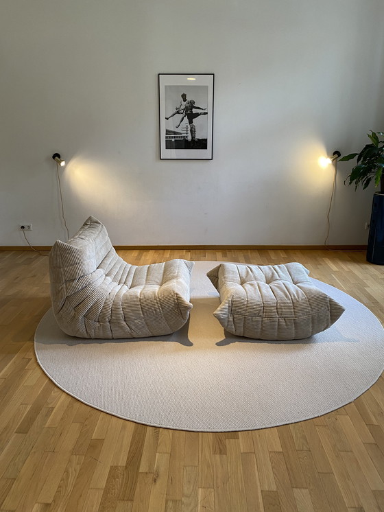 Image 1 of Ligne Roset - Ensemble canapé Togo 4 pièces - Corduroy/Rib Beige