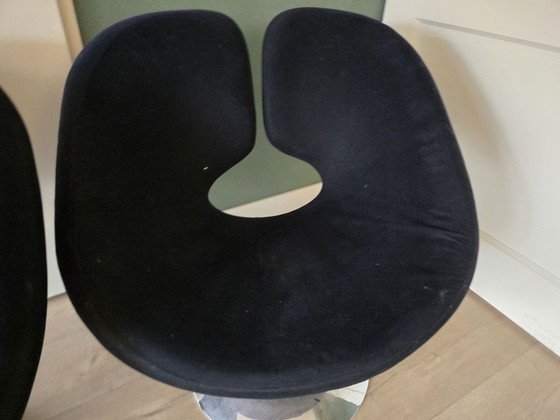2x Design Stühle, Sessel, Metall, Stoff, Schwarz (Foto 6 von 6)