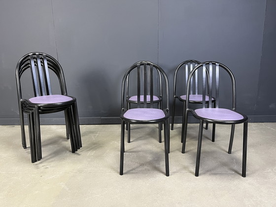 Image 1 of Set of Nr 222 Chairs by Robert Mallet-Stevens, 1980s, Set of 6