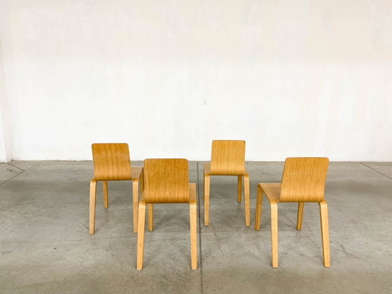 Image 1 of Bamboo Dining Set Table and Chairs by Henrik Tjaerby for Artek Studio, Set of 5