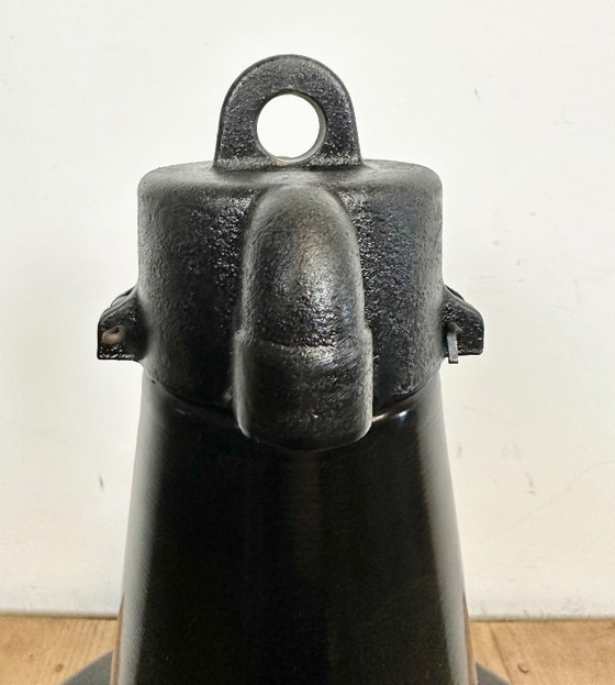 Image 1 of Industrial Black Pendant Factory Lamp with Cast Iron Top, 1970s