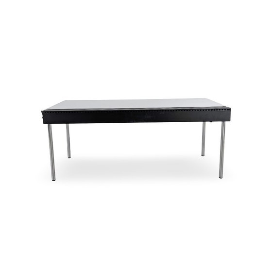 Image 1 of 2x USM Haller tafel, hars, wit, bureau, parelgrijs, kabel