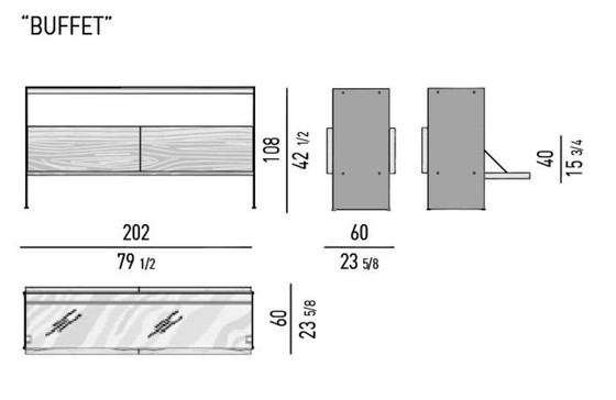 Image 1 of Minotti Carson Buffetkast sucupira hout , Brons, Marmer Glas showmodel