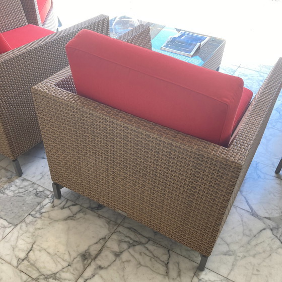 Image 1 of Silla de jardín Rausch Classic Cubic Bay con mesa (juego de 4)