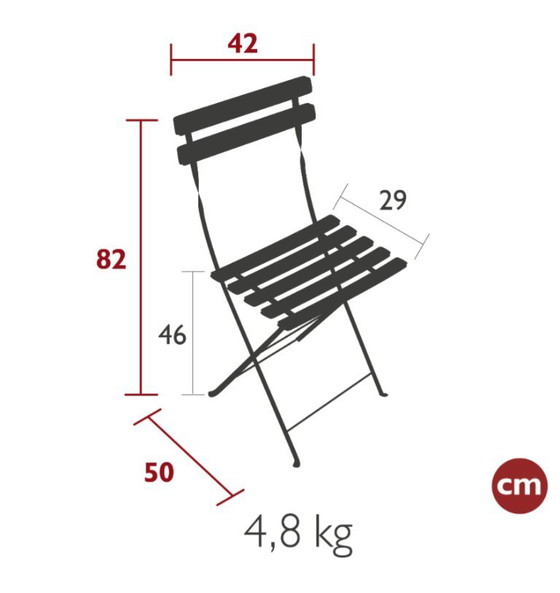 Fermob Bistro Set - Tafel 57x57 (Ref. 6042) + 2 Metalen Stoelen (Ref. 0101) - Carbone 47 – Tuinsets (photo 7 of 8)