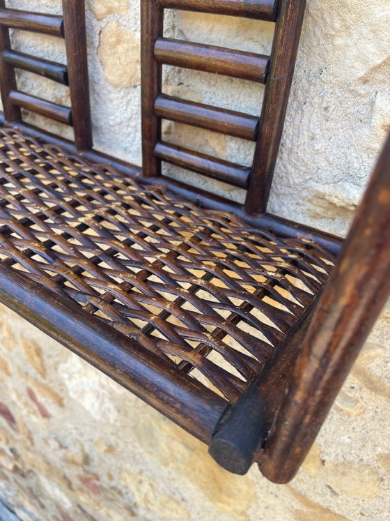 Image 1 of Vintage wandplank van bamboe en rotan uit het midden van de 20e eeuw, jaren 60.
