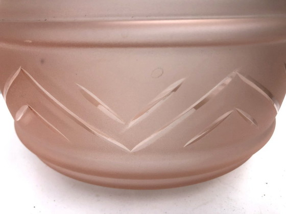 Image 1 of Lot of 5 art nouveau globes, 1900-1910, rose-colored, glass, Begium