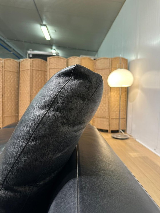 Image 1 of Divano angolare Minotti Andersen in pelle nera, come nuovo.