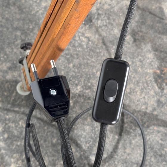 Strand Electric Theatre Spotlight on Adjustable Wooden Tripod, Mid-20th Century, Floor lights, Aluminium (photo 10 of 14)