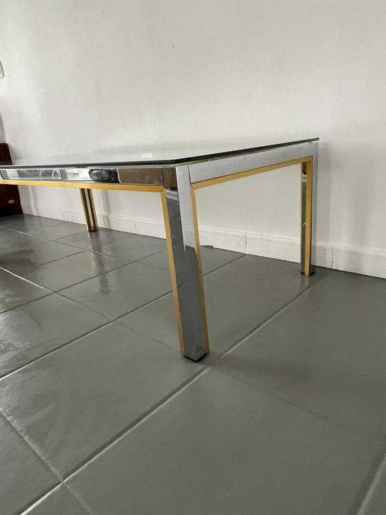 Image 1 of Romeo Rega coffee table in chrome and gold, Italy, 1970s