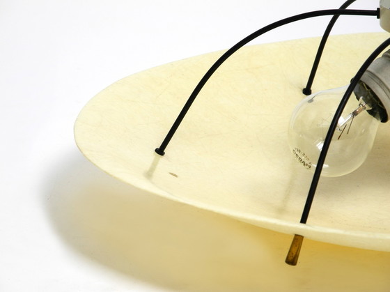 Image 1 of Äußerst seltene große runde Mid Century Modern Deckenleuchte aus Fiberglas | Ø 55 cm | Ø 21.65"