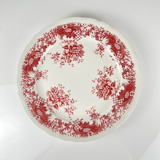 Villeroy & Boch cake plate, "Valeria" model, red tones
