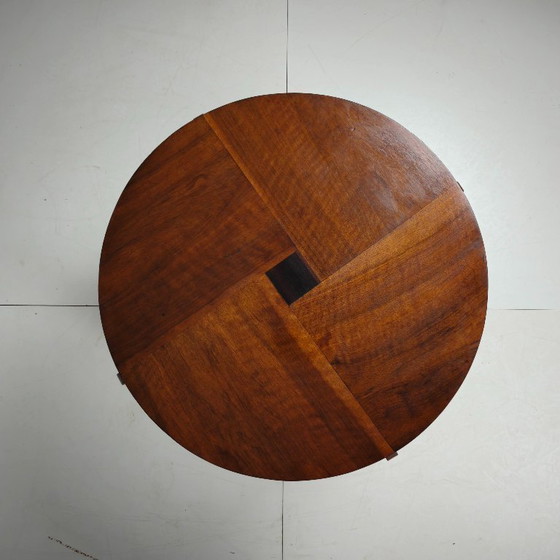 Amsterdamse School eikenhouten bijzettafel met vierkant motief, Nederland, circa 1925 – Wood (photo 3 of 8)