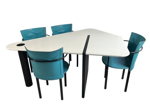 4 sedie da pranzo postmoderne, Enrico Pellizzoni Italia