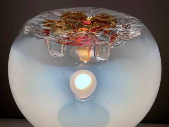 Image 1 of Lampada vintage in vetro di Murano con lattimo, design scultoreo italiano, anni '60-'70