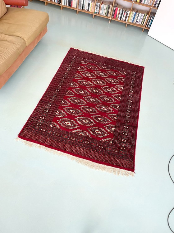 Tappeto Bukhara annodato a mano turkmeno 182x126 cm rosso Tappeto Orientale – Tappeti, Lana (photo 2 of 8)
