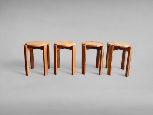 Softwood stool, set of 4