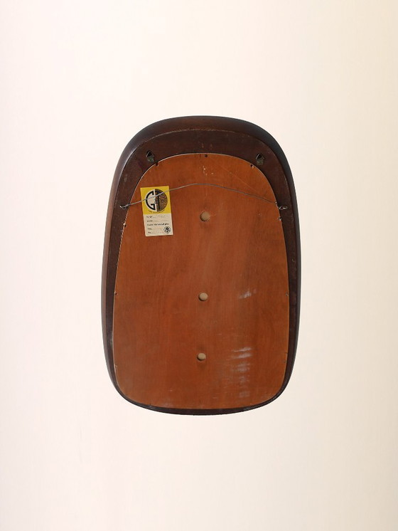 Image 1 of Scandinavian vintage mirror with curved mahogany frame