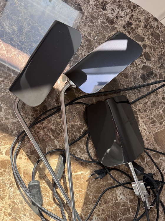 Image 1 of Lot de 3 lampes de bureau HAY Apex - Métal noir - Base étau - Orientables