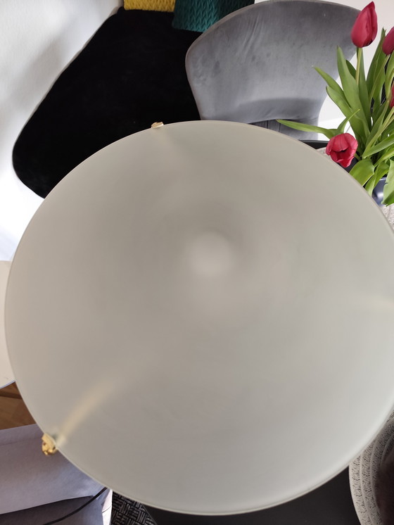 Image 1 of Lámpara de mesa posmoderna "Seta" de Wofi – latón y cristal – década de 1990