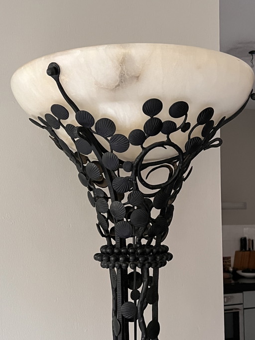 Floor Lamp With Alabaster Bowl