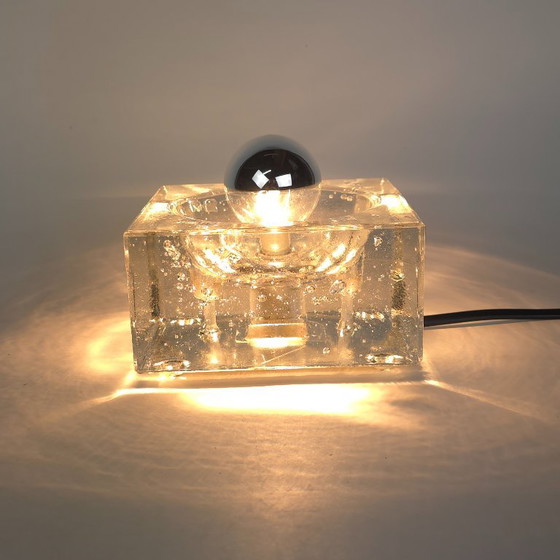 Müller & Zimmer, Vintage glass Ice Cube Wall light, Germany, 1960s, Silver (photo 4 of 11)