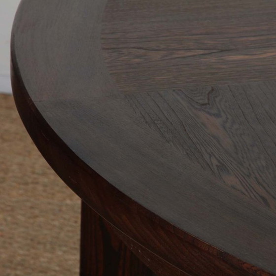 Image 1 of Round extendable wooden dining table produced by Monopoly, 1970