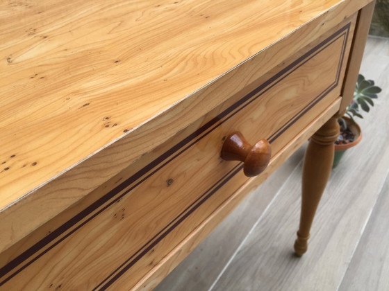 Image 1 of Vintage Formica en houten nachtkastje