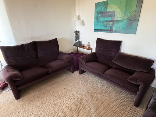 2 divani a due posti Cassina Maralunga – 2 zitsbanken, Textile
