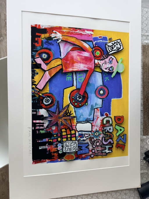 Paul Kostabiart Gemengd in reliëf – kunst, Paper, Other (photo 2 of 10)