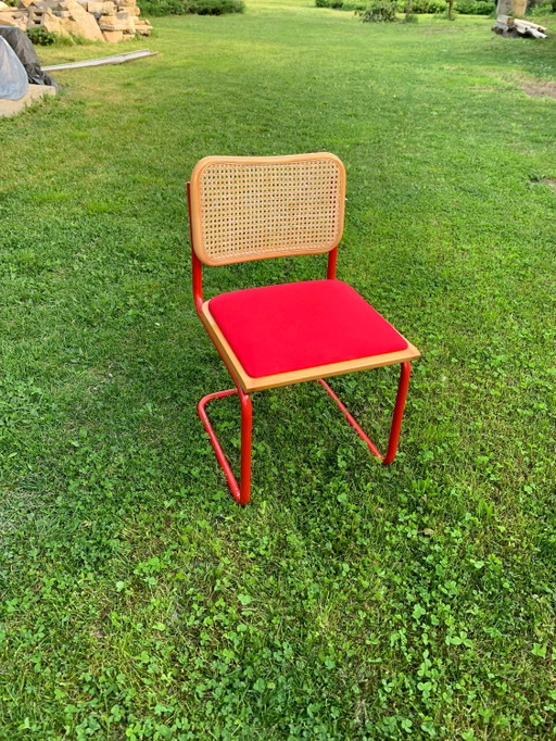 Mid-Century Modern Italian Marcel Breuer style B32 Cesca Chair, 70s