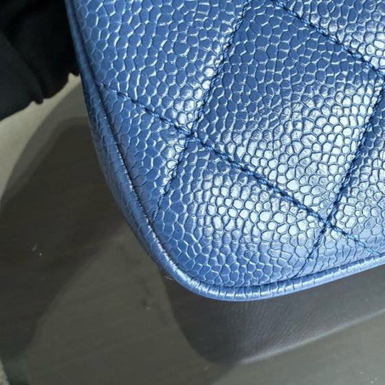 Image 1 of Mini borsa Chanel Classic Flap Seasonal Square - Caviar Quilted All Blue Series 29