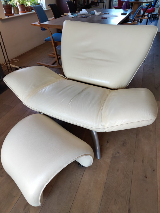 Image 1 of Leolux Tango 1 persoons (loveseat 2pers) lederen bekleding plm 1996 design zeldzaam 