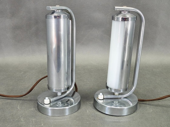 Image 1 of Pair of Art Deco Bedside Lamps, Czechoslovakia, 1930s