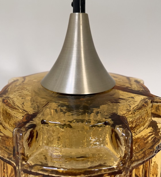 Vintage Amber Glazen Hanglamp – Hanglampen, Glass (photo 4 of 10)
