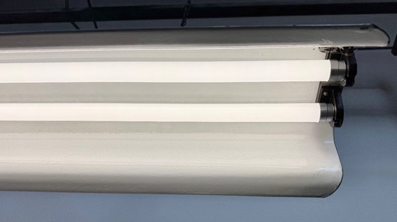 Image 1 of Lampadario industriale a sospensione in smalto grigio di Elektrosvit, anni '60