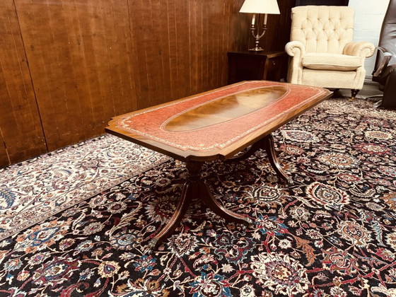 Antique English Chesterfield Coffee table – Leather, Wood (photo 3 of 9)