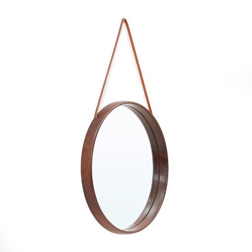 Teakhouten wandspiegel van Uno en Osten Kristiansson voor Luxus, 1960