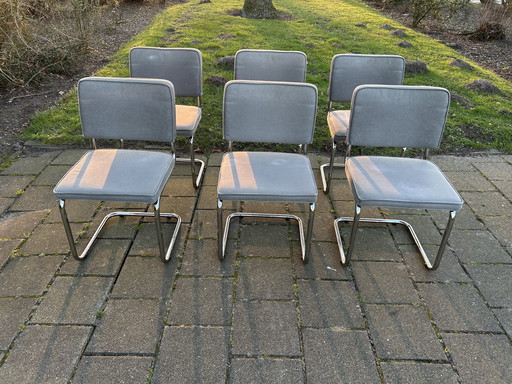 6 Zuiver Ridge Tubular Frame Chairs