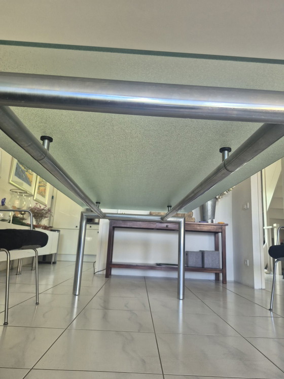 Tavolo da pranzo in vetro con base in metallo (200x90 cm) – Tavoli da pranzo (photo 4 of 6)