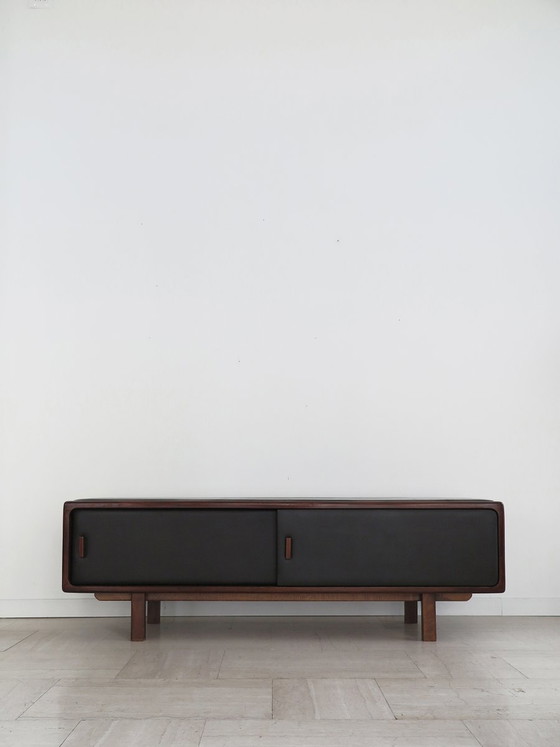 Credenza in legno e pelle, Finlandia, anni '50 – Credenze con vetrina, Scandinavian (photo 3 of 21)