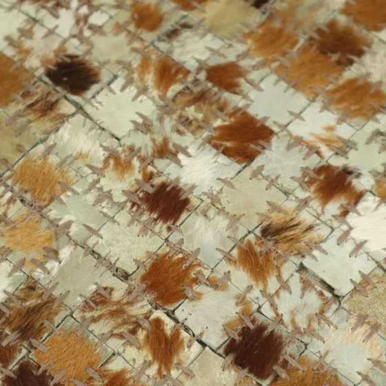 Image 1 of Vintage Square Footstool Goatskin