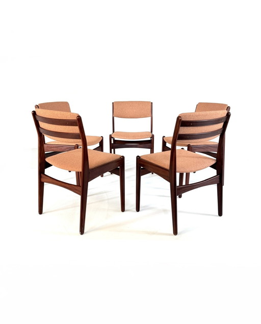 Set di 5 sedie da pranzo vintage Hans Olsen restaurate anni '60