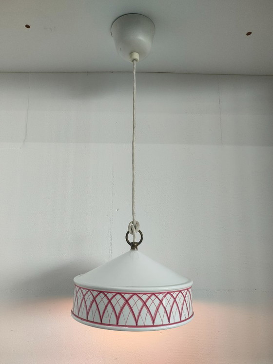 Image 1 of Rara lampada a sospensione in porcellana d'epoca