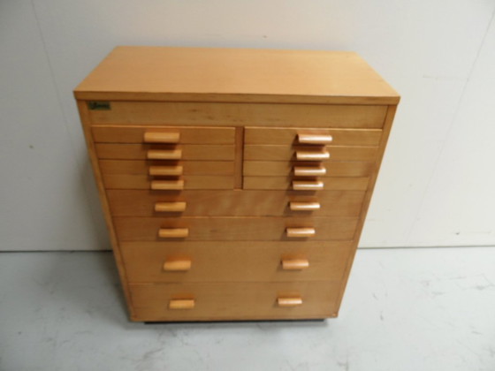 Image 1 of Vintage chest of drawers school cabinet