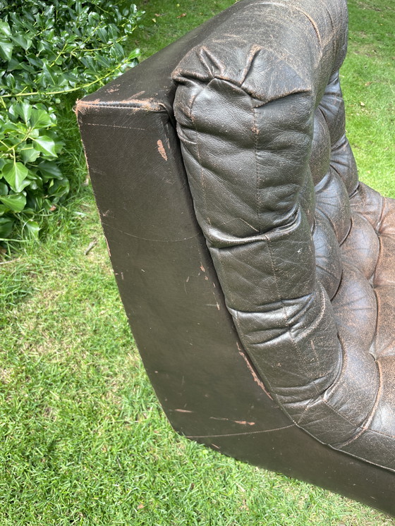 Image 1 of Modulaire fauteuil/element jaren ‘70 bruin leer 