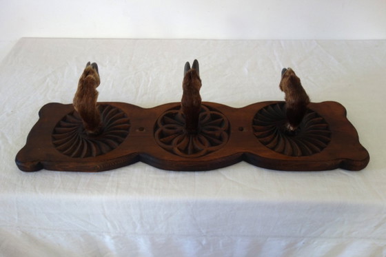 Image 1 of Vintage wall-mounted coat rack with deer hooves, Hautes-Alpes