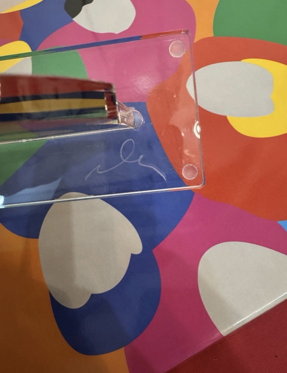Image 1 of Marco Lodola silkscreen on plexiglass support feeling size 30.8x0.7x33.9cm
