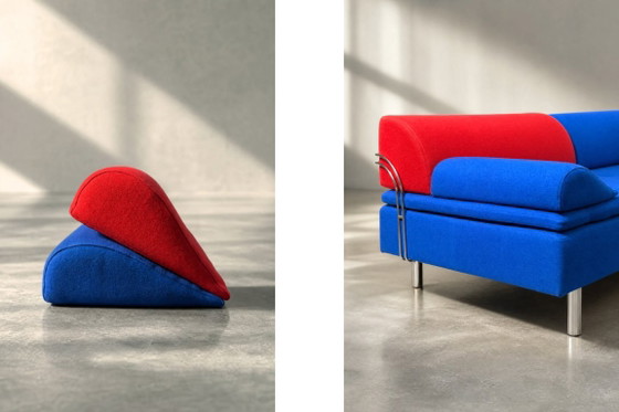 Vintage Mid-Century Danish Modern Memphis Design Sofa Diva Daybed by Gubi Olsen for GUBI, 1984 – Textile (photo 32 of 37)